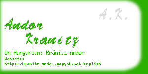 andor kranitz business card